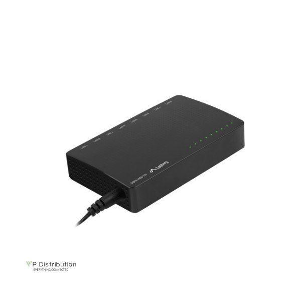 SWITCH LANBERG DSP2-1008-12V 8X 1GB/S UNMANAGED GIGABIT ETHERNET DESKTOP 12V