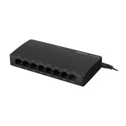 SWITCH LANBERG DSP2-1008-12V 8X 1GB/S UNMANAGED GIGABIT ETHERNET DESKTOP 12V