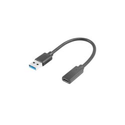 USB-C(F) 3.1->USB-A(M) ADAPTER CABLE 15CM BLACK LANBERG