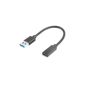 USB-C(F) 3.1->USB-A(M) ADAPTER CABLE 15CM BLACK LANBERG