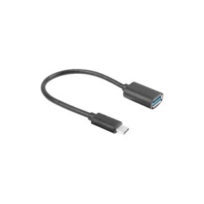 USB-C(M) 3.1->USB-A(F) ADAPTER CABLE 15CM BLACK OTG LANBERG