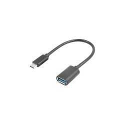 USB-C(M) 3.1->USB-A(F) ADAPTER CABLE 15CM BLACK OTG LANBERG