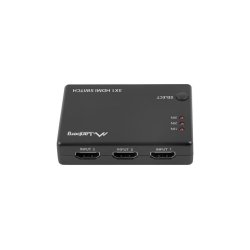 SWITCH VIDEO LANBERG 3X HDMI BLACK + MICRO USB PORT + REMOTE CONTROLLER