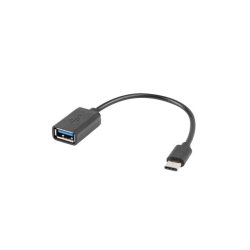 USB-C(M) 2.0->USB-A(F) ADAPTER CABLE 15CM OTG BLACK LANBERG