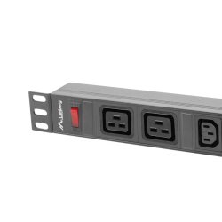 POWER DISTRIBUTION UNIT (PDU) 19" LANBERG 1U 16A 2M 2X C19 8X IEC C13 SOCKETS BLACK C20
