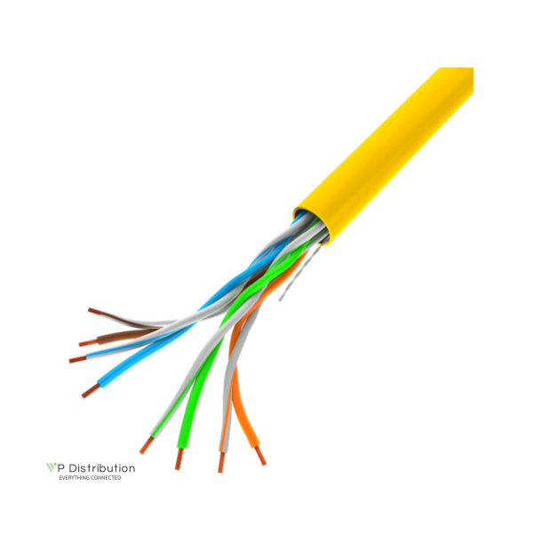 LAN CABLE CAT.5E UTP 305M SOLID CU YELLOW FLUKE LANBERG