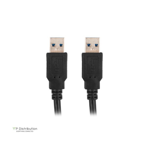 USB-A M/M 3.0 CABLE 0.5M BLACK LANBERG