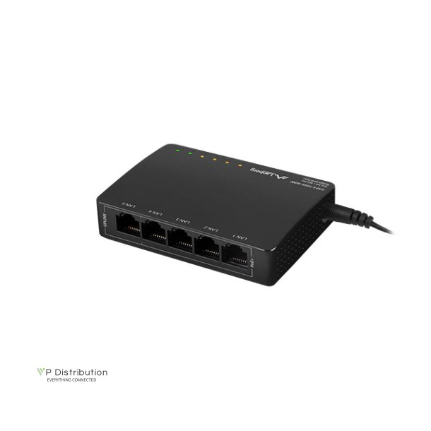 SWITCH LANBERG DSP3-1005-60W 5X 1GB POE+ (4 PORT POE 30W/PORT MAX 60W) UNMANAGED DESKTOP