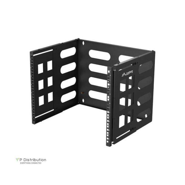 FOLDING BRACKET WALL-MOUNT 19" 8U 497X400/240 BLACK LANBERG