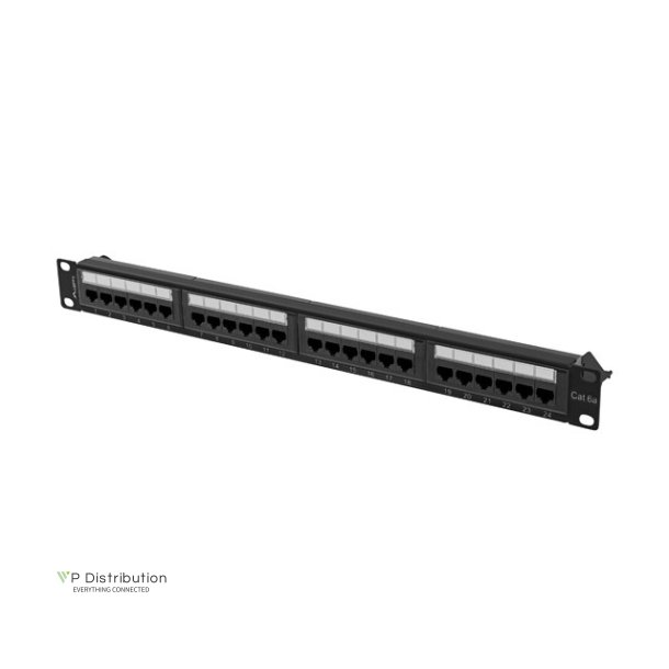 PATCH PANEL 24 PORT 1U 19" CAT.6A UTP BLACK LANBERG