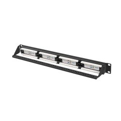 PATCH PANEL 24 PORT 1U 19" CAT.6A UTP BLACK LANBERG