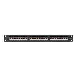PATCH PANEL 24 PORT 1U 19" CAT.6A FTP WITH CABLE ORGANIZER SHIELDED BLACK LANBERG