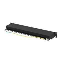 PATCH PANEL 24 PORT 1U 19" CAT.6A FTP WITH CABLE ORGANIZER SHIELDED BLACK LANBERG