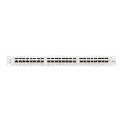 PATCH PANEL 24 PORT 1U 19" CAT.6A FTP WITH CABLE ORGANIZER SHIELDED GREY LANBERG