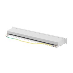 PATCH PANEL 24 PORT 1U 19" CAT.6A FTP WITH CABLE ORGANIZER SHIELDED GREY LANBERG