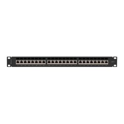 PATCH PANEL 24 PORT 1U 19" CAT.7 FTP WITH CABLE ORGANIZER SHIELDED BLACK LANBERG