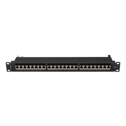 PATCH PANEL 24 PORT 1U 19" CAT.7 FTP WITH CABLE ORGANIZER SHIELDED BLACK LANBERG