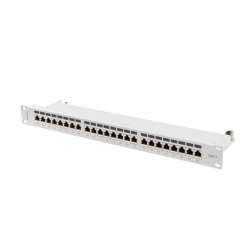PATCH PANEL 24 PORT 1U 19" CAT.7 FTP WITH CABLE ORGANIZER SHIELDED GREY LANBERG