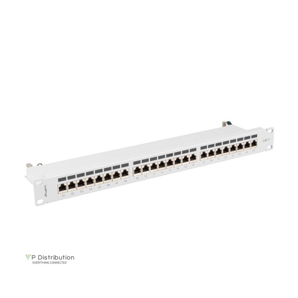 PATCH PANEL 24 PORT 1U 19" CAT.7 FTP WITH CABLE ORGANIZER SHIELDED GREY LANBERG