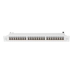 PATCH PANEL 24 PORT 1U 19" CAT.7 FTP WITH CABLE ORGANIZER SHIELDED GREY LANBERG