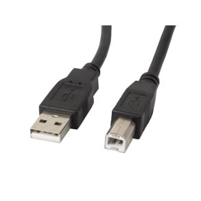 USB-A(M)->USB-B(M) 2.0 CABLE 0.5M BLACK LANBERG