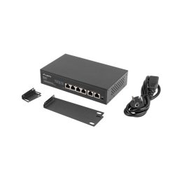 SWITCH LANBERG 4X 100MB POE+/2X 100MB UNMANAGED RACK 10"/19" FAST ETHERNET 60W