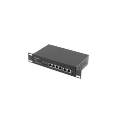 SWITCH LANBERG 4X 100MB POE+/2X 100MB UNMANAGED RACK 10"/19" FAST ETHERNET 60W