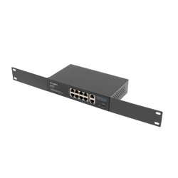 SWITCH LANBERG 8X 100MB POE+/2X 1GB UNMANAGED RACK 10"/19" GIGABIT ETHERNET 120W