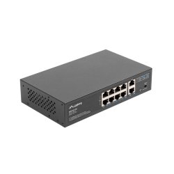 SWITCH LANBERG 8X 100MB POE+/2X 1GB UNMANAGED RACK 10"/19" GIGABIT ETHERNET 120W