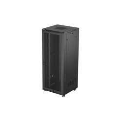RACK CABINET 19" FREE-STANDING 42U/800X800 (FLAT PACK) WITH MESH DOOR BLACK LANBERG