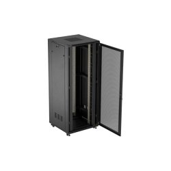 RACK CABINET 19" FREE-STANDING 42U/800X800 (FLAT PACK) WITH MESH DOOR BLACK LANBERG