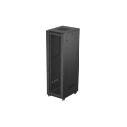 RACK CABINET 19" FREE-STANDING 42U/600X800 (FLAT PACK) WITH MESH DOOR BLACK LANBERG
