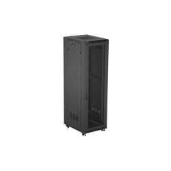 RACK CABINET 19" FREE-STANDING 42U/600X800 (FLAT PACK) WITH MESH DOOR BLACK LANBERG