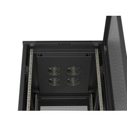 RACK CABINET 19" FREE-STANDING 42U/600X800 (FLAT PACK) WITH MESH DOOR BLACK LANBERG