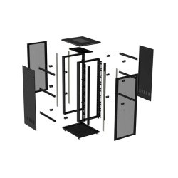 RACK CABINET 19" FREE-STANDING 42U/800X1000 (FLAT PACK) WITH MESH DOOR BLACK LANBERG