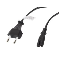 CEE 7/16->IEC 320 C7 EURO (RADIO) POWER CORD 3M BLACK LANBERG