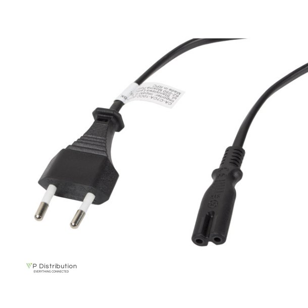 CEE 7/16->IEC 320 C7 EURO (RADIO) POWER CORD 3M BLACK LANBERG