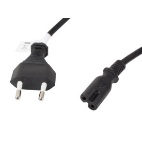 CEE 7/16->IEC 320 C7 EURO (RADIO) POWER CORD 3M VDE BLACK LANBERG