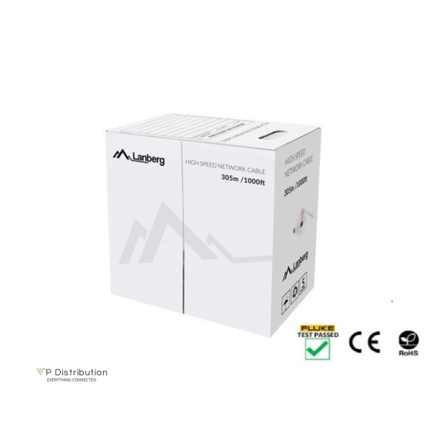 LAN CABLE CAT.5E UTP 305M SOLID CU BLACK FLUKE LANBERG