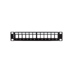 PATCH PANEL BLANK 12 PORT 1U WITH ORGANIZER FOR KEYSTONE MODULES BLACK LANBERG