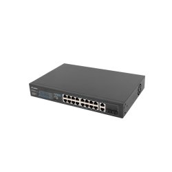 SWITCH LANBERG 16X 100MB POE+/2X 1GB/1X SFP UNMANAGED RACK 10" &amp; 19" GIGABIT ETHERNET 150W