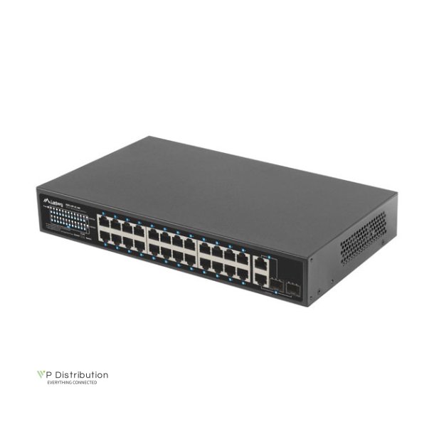 SWITCH LANBERG 24X 100MB POE+/2X COMBO RACK 19" GIGABIT ETHERNET 360W V2