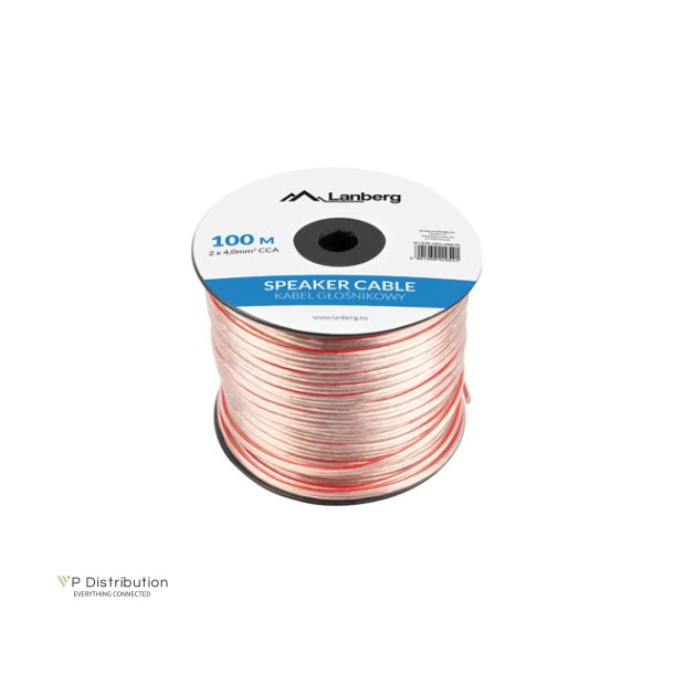 SPEAKER CABLE 2X4.0MM2 100M TRANSPARENT LANBERG