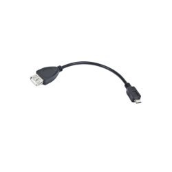USB MICRO(M)->USB-A(F) 2.0 CABLE 0.15M OTG BLACK OEM LANBERG