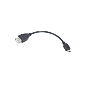 USB MICRO(M)->USB-A(F) 2.0 CABLE 0.15M OTG BLACK OEM LANBERG