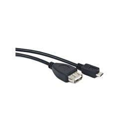 USB MICRO(M)->USB-A(F) 2.0 CABLE 0.15M OTG BLACK OEM LANBERG