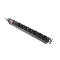 POWER DISTRIBUTION UNIT (PDU) PRO 19" LANBERG 1U 16A 2M 7X FRENCH OUTLETS SPD-3MP BLACK