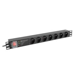 POWER DISTRIBUTION UNIT (PDU) PRO 19" LANBERG 1U 16A 2M 7X FRENCH OUTLETS SPD-3MP BLACK