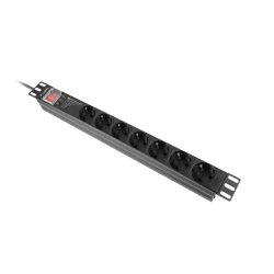 POWER DISTRIBUTION UNIT (PDU) PRO 19" LANBERG 1U 16A 2M 7X SCHUKO OUTLETS SPD-3MP BLACK