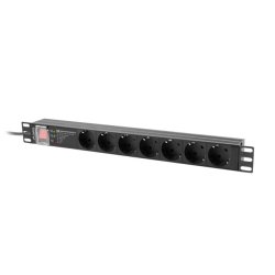 POWER DISTRIBUTION UNIT (PDU) PRO 19" LANBERG 1U 16A 2M 7X SCHUKO OUTLETS SPD-3MP BLACK
